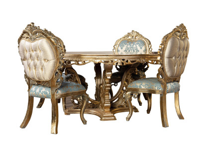 Golden Baroque Dining table Round Table Round Dining Tables Wood Tables 173cm