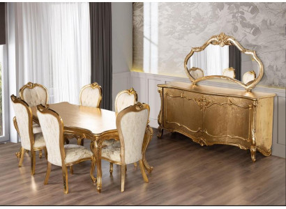 Dining room Suite Set Table 6x Chairs Sideboard Mirror Dining set 9pcs