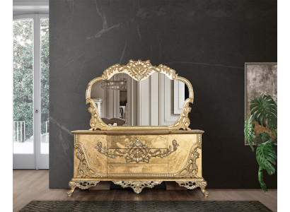 Set Chest of drawers Mirror Suite Chests of drawers Wood Group Sideboard Furniture Baroque