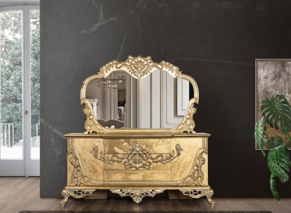 Set Chest of drawers Mirror Suite Chests of drawers Wood Group Sideboard Furniture Baroque