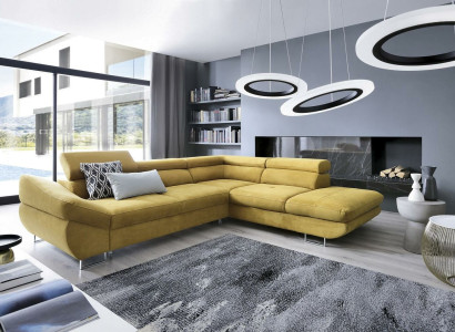 Corner Couch Sets L-shape Sofa Soft Upholstery Living Area Furniture Textile Yellow new