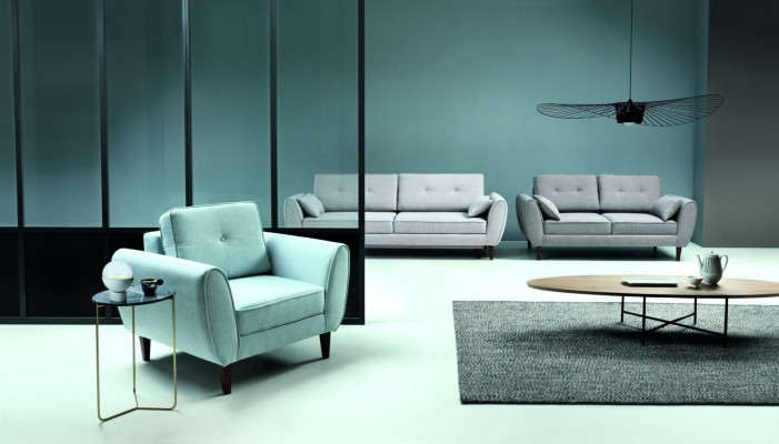 Design Chesterfield Fabric Couch Armchair 1 Seater Upholstery Sofas Lounge Club