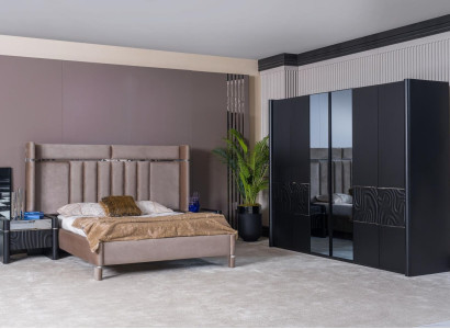 Bedroom Set Complete Bed + 2x Bedside tables + Wardrobe 4 pieces.