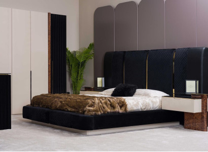 Modern Bedroom Set Bed 2x Bedside tables Design Furniture 3 pcs