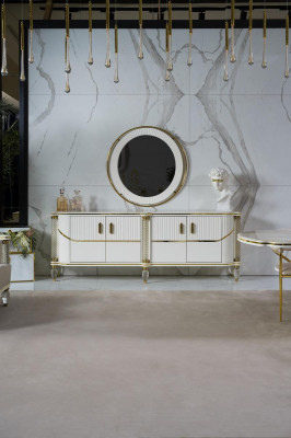 Sideboard Wardrobe High Gloss Furniture Wood Luxury Chest of drawers Sideboard with Mirror Luxury