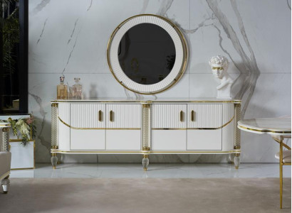 Sideboard Wardrobe High Gloss Furniture Wood Luxury Chest of drawers Sideboard with Mirror Luxury