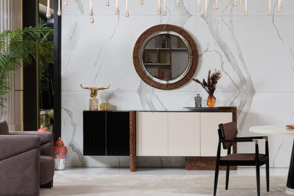 Sideboard Sideboard with Mirror Luxury Suite Chest of drawers Wood Chests of drawers Classic