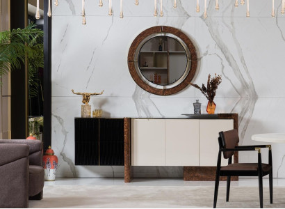 Sideboard Sideboard with Mirror Luxury Suite Chest of drawers Wood Chests of drawers Classic