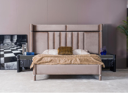 Luxury Bedroom Set Bed + 2x Bedside tables Wood Complete's Modern new