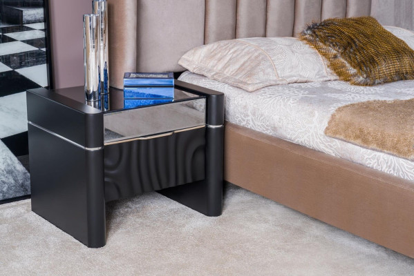 Luxury Bedroom Set Bed + 2x Bedside tables Wood Complete's Modern new