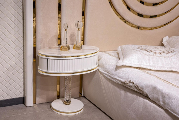 Modern Bedroom Set Bed 2x Bedside tables Wardrobe Design Furniture 4 pcs