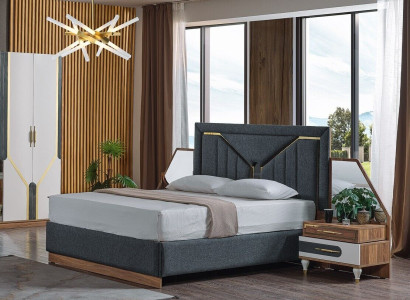 Luxury Bedroom Set Bed + 2x Bedside tables +Wardrobe Wood Complete's new Modern