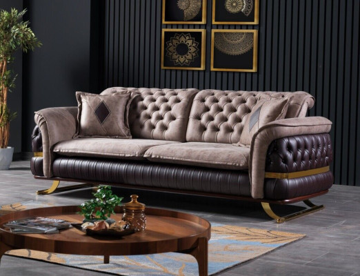 Three-seater design sofa 3 seater couches textile chesterfield sofa 3 seater fabric new
