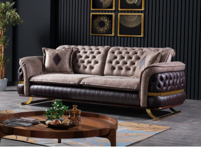 Three-seater design sofa 3 seater couches textile chesterfield sofa 3 seater fabric new
