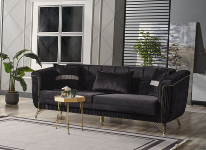 Elegant Three Seater Sofa Modern 3 Seater Stylish Sofa 228cm Brown Furniture