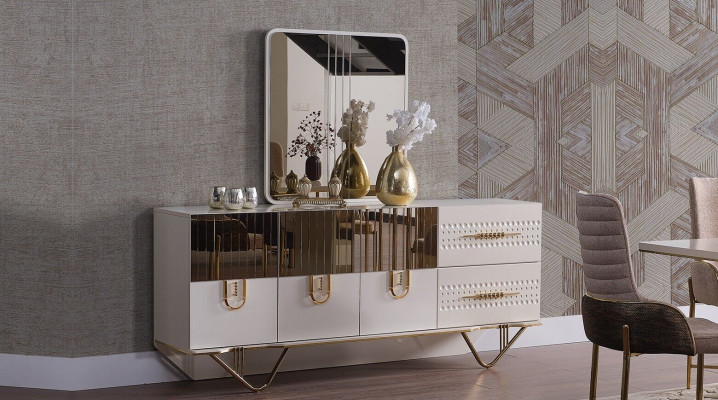Sideboard Wardrobe High Gloss Furniture Wood Luxury Chest of drawers Sideboard