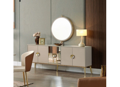 Sideboard Wardrobe Brown High Gloss Furniture Wood Luxury Chest of drawers Sideboard