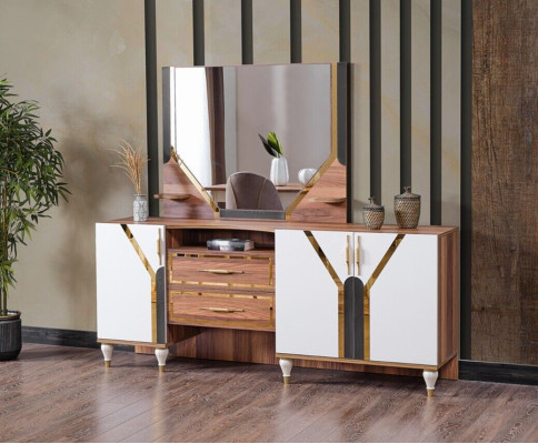 Sideboard Wardrobe Brown High Gloss Furniture Wood Luxury Chest of drawers Sideboard new