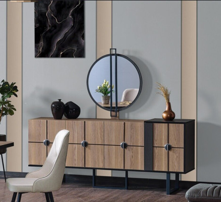 Sideboard Sideboard with Mirror Luxury Suite Chest of drawers Wood Chests of drawers 193cm