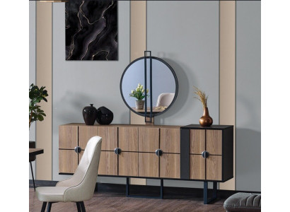 Sideboard Sideboard with Mirror Luxury Suite Chest of drawers Wood Chests of drawers 193cm