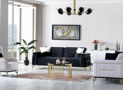Design Living room Set Sofa set 3+3+1 Living room Furniture Sets Velvet