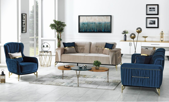Designer Sofa set 3+3+1 Seater Couch Upholstery new seating set
