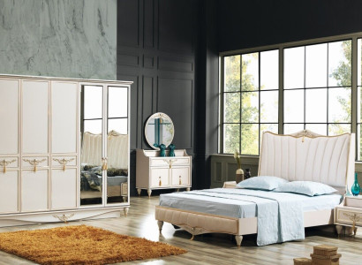 Luxury Bedroom Set Bed + 2x Bedside tables +Wardrobe +Chest of drawers Complete's Modern