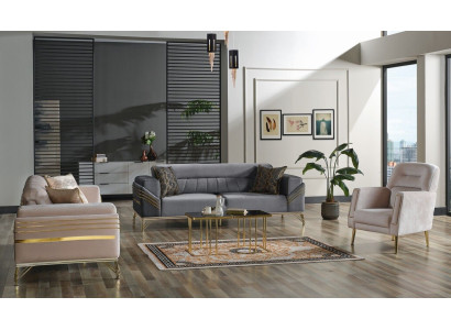 exclusive s Sofa set set 3+3+1 3-piece 2x Sofa Armchair Relax Luxurious set