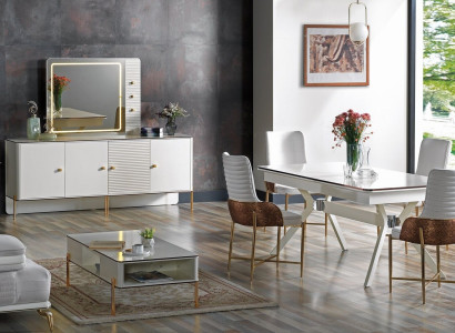 Dining room Set Suite Table 6x Chairs Design Modern Furniture Luxury Sideboard