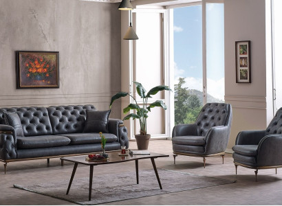 Stylish Chesterfield Living room Set Sofa set 3+1+1 Seater Couch