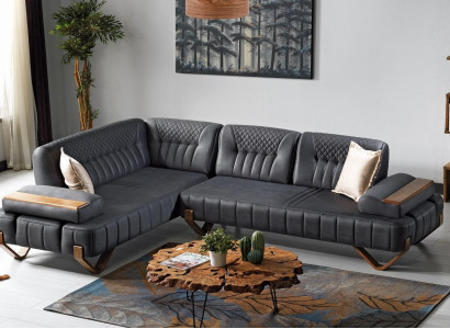 Corner sofa L-shape Textile Corner sofa Sofa Upholstery Premium Couch L-shape Modern new