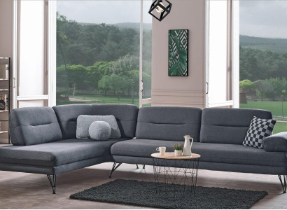 Corner sofa L-shape Textile Corner sofa Sofa Upholstery Premium Couch L-shape Modern
