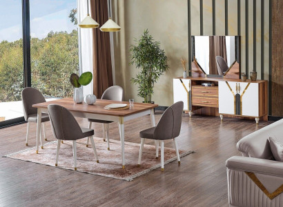 Luxurious Dining room Set Dining table + 6x Chairs + Sideboard new Set 8 pieces
