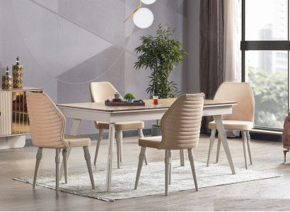 Designer Complete 6x Chairs +Dining table Set Dining room Designer Suite Set new