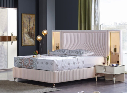 Luxury Bedroom Set Bed + 2x Bedside tables Wood Complete's Modern