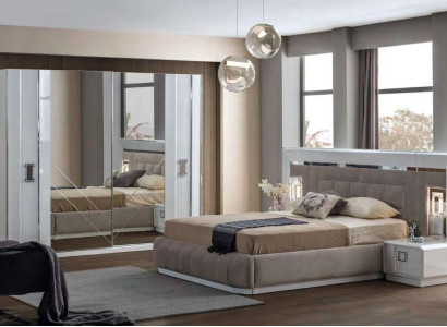 Bedroom Complete Set Bed 2x Bedside table Wardrobe new Design 4 pcs.