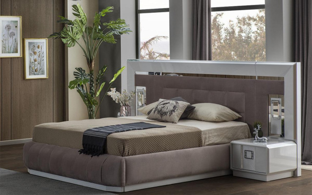 Bedroom Complete Set Bed 2x Bedside table Wardrobe new Design 4 pcs.