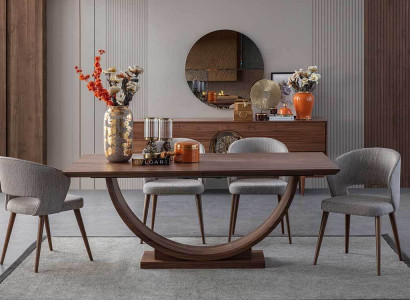 Modern Dining room Set Dining table 6xChairs Sideboard Mirror Dining room Luxury Set new