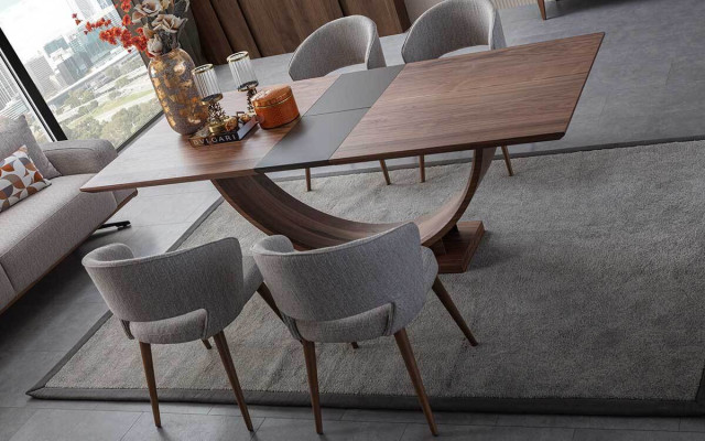 Modern Dining room Set Dining table 6xChairs Sideboard Mirror Dining room Luxury Set new