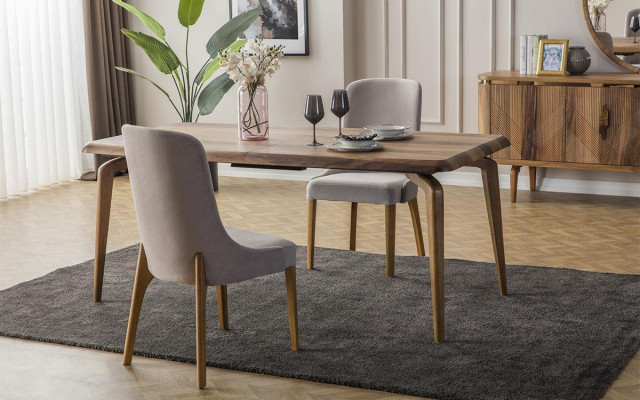 Dining table + 6 Chairs + Sideboard + Mirror Dining room Set Dining set Groups table
