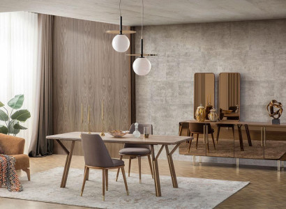Dining room Set 6x Chairs +Dining table +Sideboard+Mirror Set Dining room Designer new