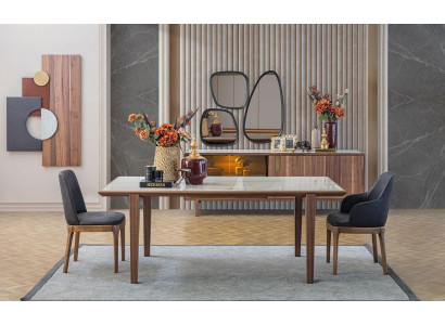 Luxury 7 pieces. Dining room Set Dining table 4x Chairs 2x Armchairs Modern Dining set