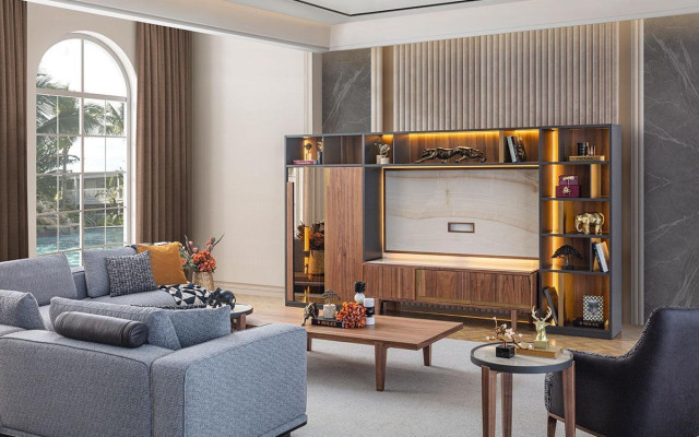 Living room furniture Wall unit Wood Furnishings TV lowboard Complete new Furniture