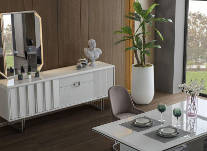 Group Sideboard Mirror Chest of drawers Cabinets Wood Furniture White Living room