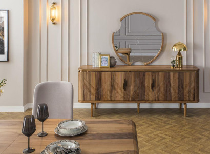 Sideboard Mirror Living room Designer Luxury Chests of drawers Modern Brown new