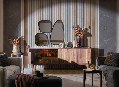 Sideboard Wardrobe Brown High Gloss Furniture Wood Luxury new Chest of drawers Sideboard