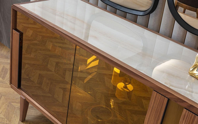 Sideboard Wardrobe Brown High Gloss Furniture Wood Luxury new Chest of drawers Sideboard