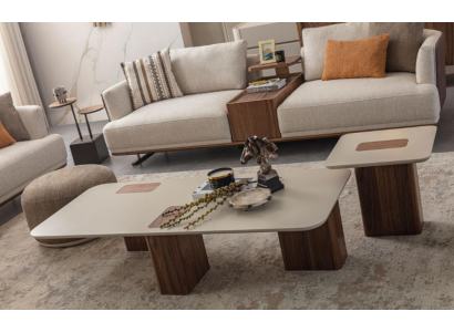 Coffee table Tables Table Design Luxury Furniture Beige Wood Living room new