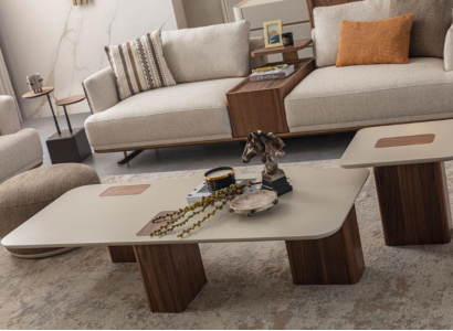 Coffee table Tables Table Design Luxury Furniture Beige Wood Living room new