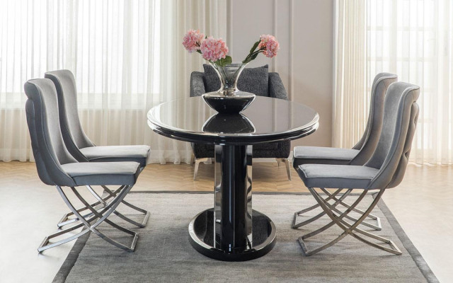 Luxurious dining room set dining table + 6x chairs + sideboard + 3x mirror 11 pieces new